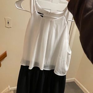 white and black dress